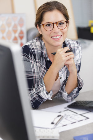 smart young businesswoman in office