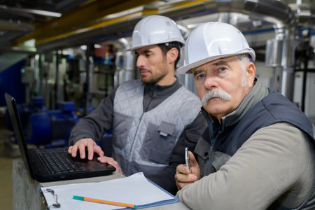 technician working in factory and doing quality control