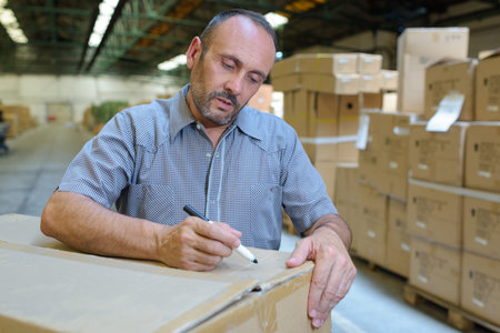storeman marking box with permanent marker pen