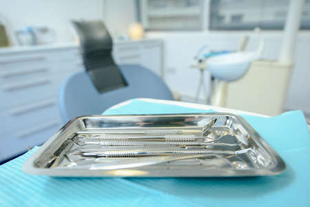 close up of dentists toolsの写真素材