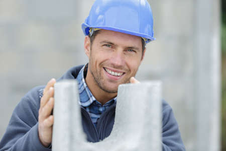man in a helmet looking at cameraの写真素材