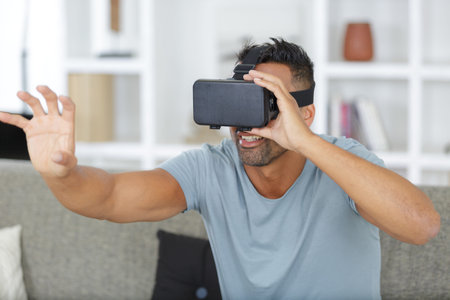 a man with virtual headset