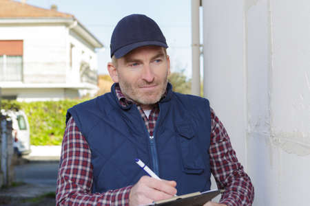 A engineer on construction siteの写真素材