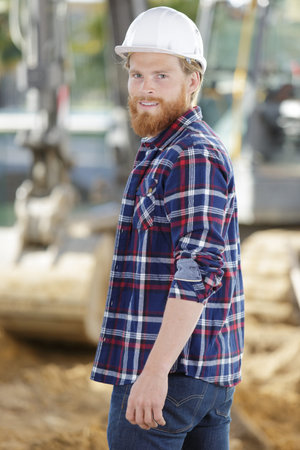 Male builder on construction site