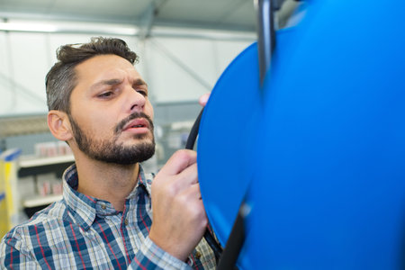 technician worker checking on the productring