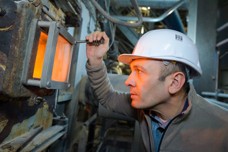 room of control devices in the manufacturing shop of plant