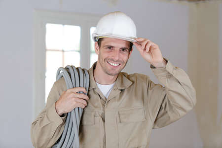 handsome adult male contractor hの写真素材