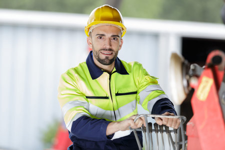 man engineer looking at camera
