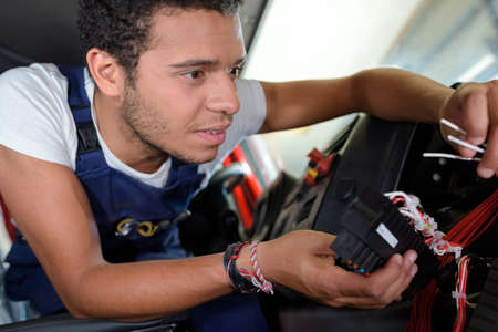 an automotive wiring the repairsの写真素材