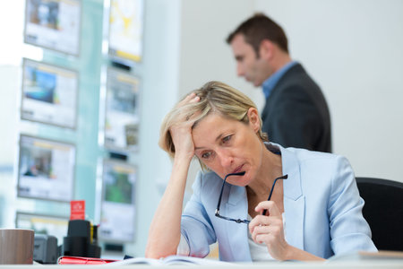 portrait of worried business woman