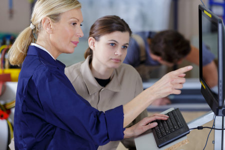 portrait of two women enjoying talking about projet