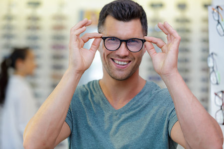 happy smiling man with glasses