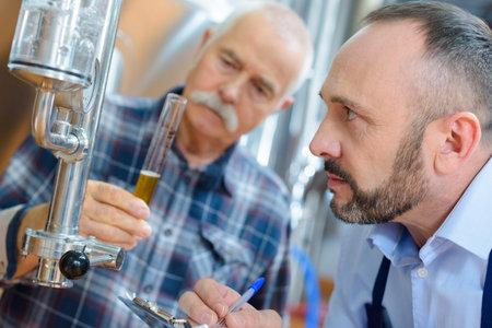 beer inspector inspecting the product