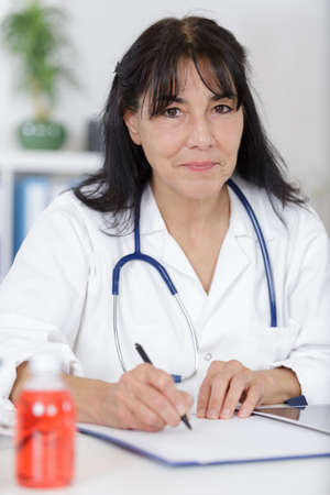 portrait of a doctor in officeの写真素材