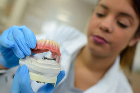 preparing a dental treatmentの写真素材