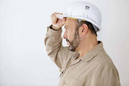 a builder in a helmetの写真素材