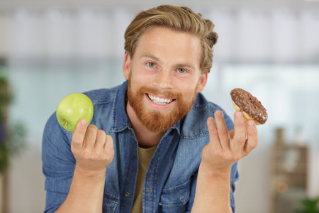 choosing between donut and apple