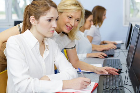 students at the informatics and programming lesson