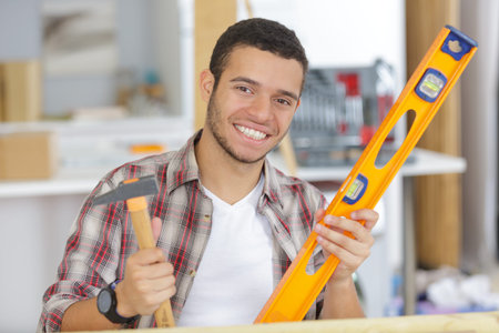 portrait of handyman looking at camera