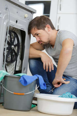 a worried with leakage water issueの写真素材