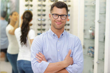 a handsome businessman in spectaclesの写真素材