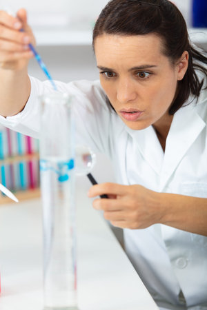 scientist works in modern biological laboratory