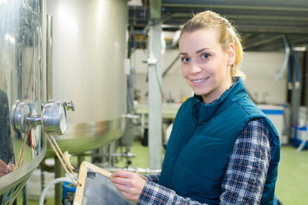 industrial production female workerの写真素材
