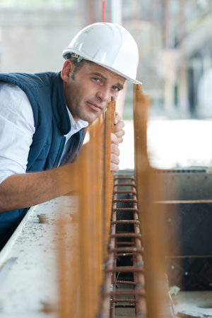 a worker with metal structure