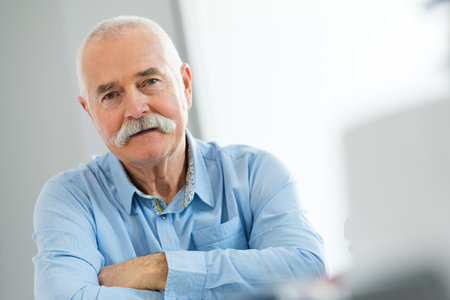 portrait of senior manの写真素材