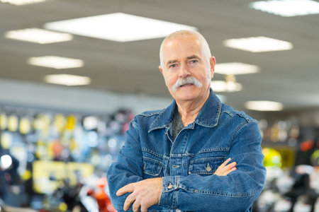 portrait of senior customerの写真素材