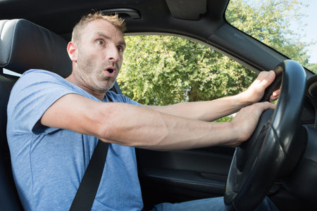 angry driver honking a car
