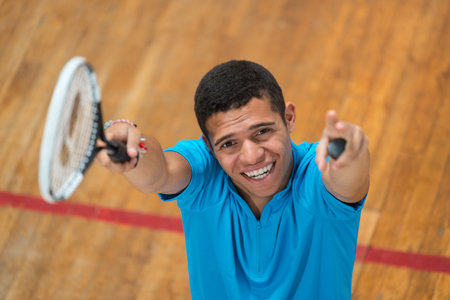 lucky tennis playerの写真素材