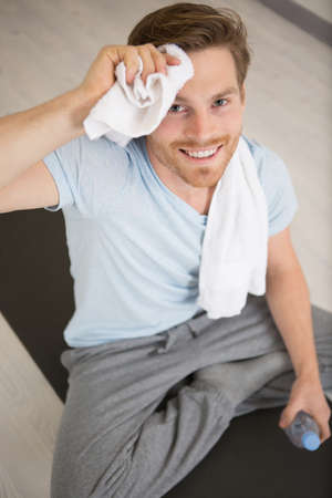 sweaty after great work outの写真素材