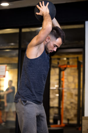 close up of a man doing fitness workout