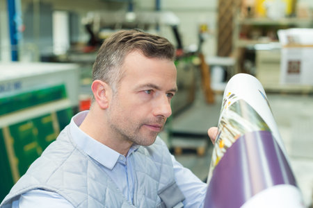 worker in printing house