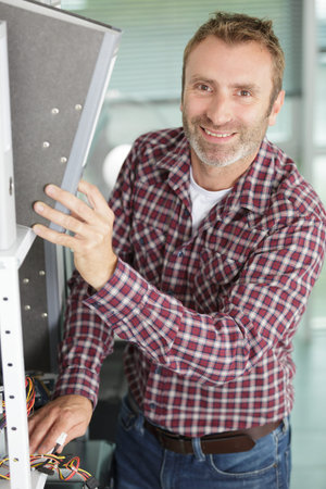 male employee working in the office
