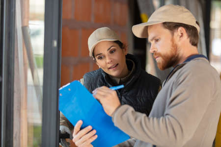 engineers in temperature control roomの写真素材