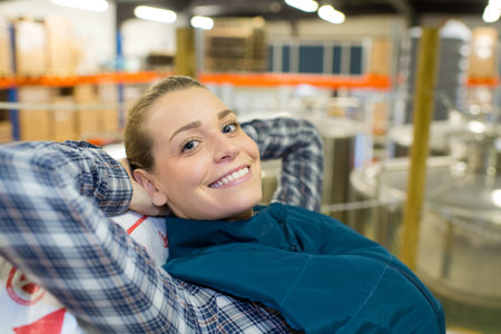 portrait of female paper mill factory worker