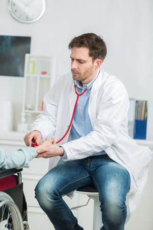 portrait of doctors emergency visitの写真素材