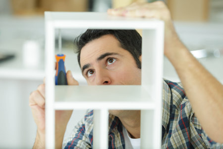 assembly of furniture at homeの写真素材