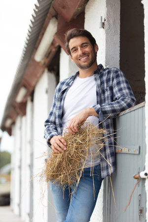 happy man on a farm
