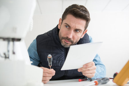 man during repair and fixing concept