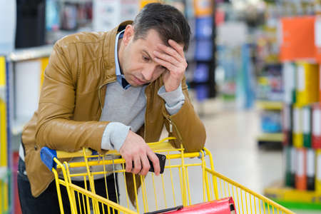 male supermarket customerの写真素材