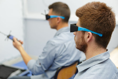 men try vr glasses first time