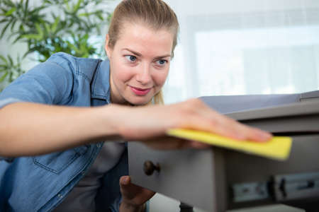 household cleaning and people conceptの写真素材