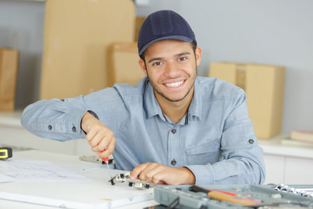 a technician working with tools