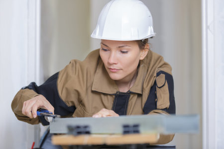 female construction worker at site