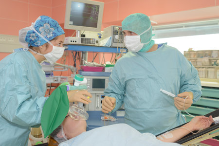 administering the anesthesiaの写真素材