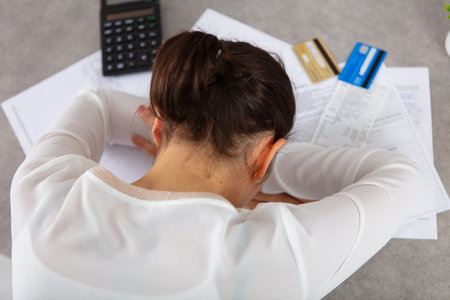candid of young business woman stressingの写真素材