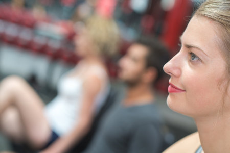 a female waiting for interviewの写真素材